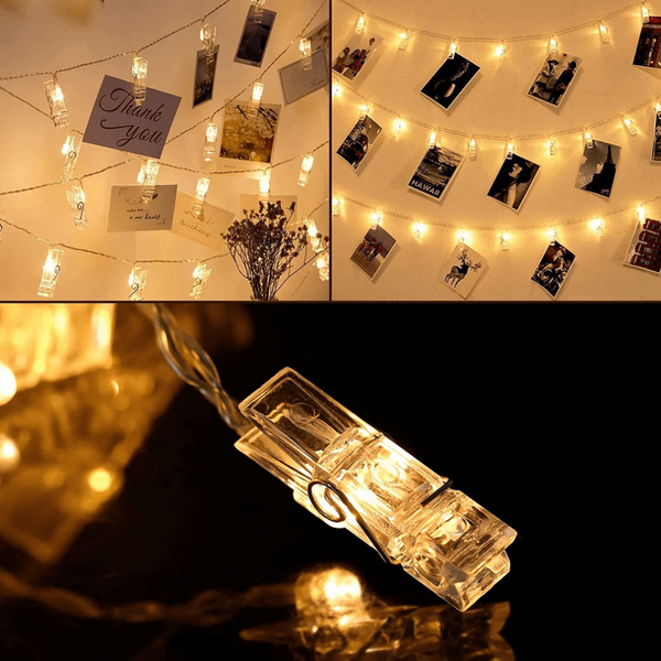 led photo clip string lights